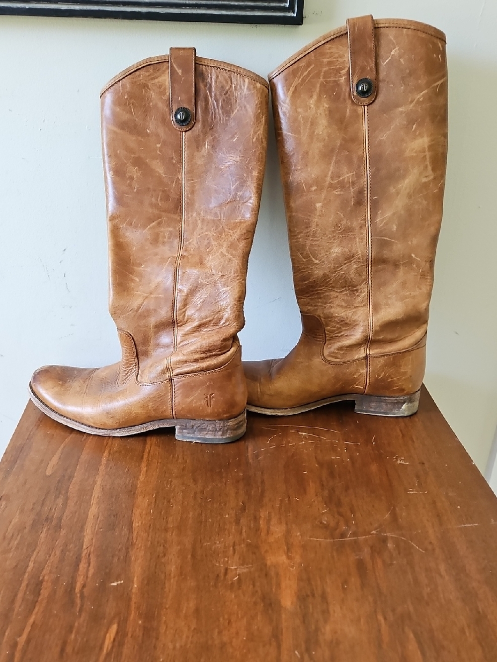 Frye Melissa Riding Leather Boots Distressed & Broke In Size 7B